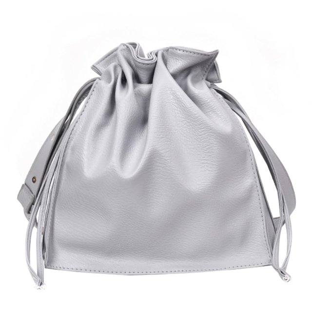 Sywqhk Bolso De Hombro Con Cordón De Mujer De Gran Capacidad Cubo De Mensajero De Cuero / Gris Sywqhk Para estrenar