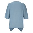 thumbnail image 4 of Blue S WIZUTIZ Womens Blouse up to 65% Off Plain Basic Fluffy Loose Fit Shirts Solid Work Out Crew Neck Tops Lightweight Ladies Tshirt Pure Colour Cotton Blend Tee Oversize Short Sleeve T-shirt Blous, 4 of 6
