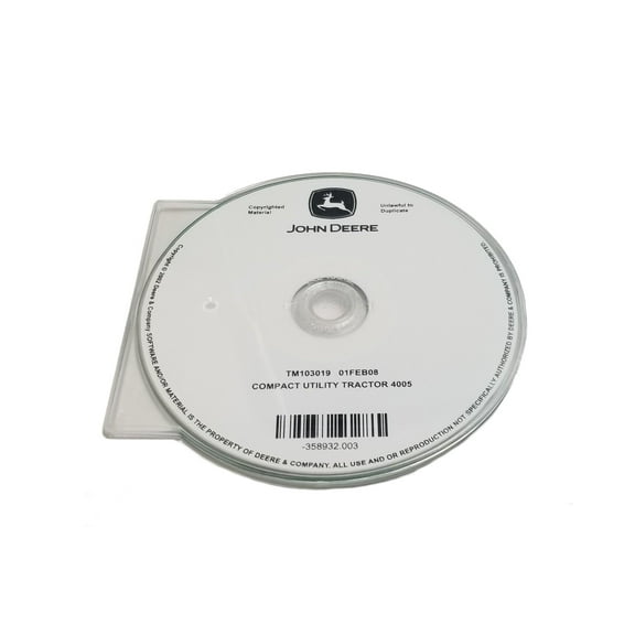 John Deere 4005 (100004-) Compact Utility Tractor Technical CD Manual - TM103019CD