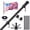 1-5FT-Black, variant on 5ft Flag Pole For Outside House With Solar Light Tangle Free Stainless Steel Kit 180° Adjustable Holder & Bracket (no Flag)