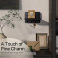 thumbnail image 4 of Rebee Vision Small Pine Wood Key Holder Wall Mount - Mini Key Holder for Wall with Shelf & 4 Hooks (Black, 7inch), 4 of 6