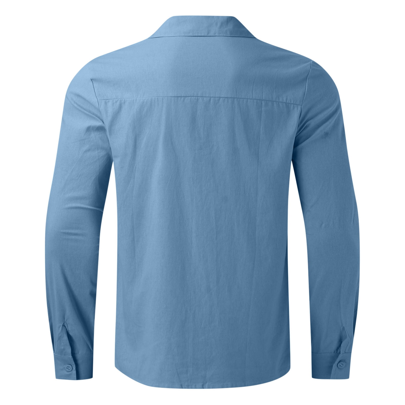 Xysaqa Men's Cotton Linen Shirt Long Sleeve Casual
