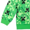 thumbnail image 6 of Minecraft Little Boys' Cosplay Fleece Zip-Up Hoodie Creeper Print Green, 6 of 7