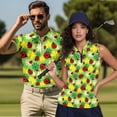 thumbnail image 2 of Jeiento His and Hers Matching Golf Shirts, Ladybug Floral Men Short Sleeve Shirts , Women Sleeveless Quick Dry Moisture Wicking Couple Golf Outfit Set, 2 of 6