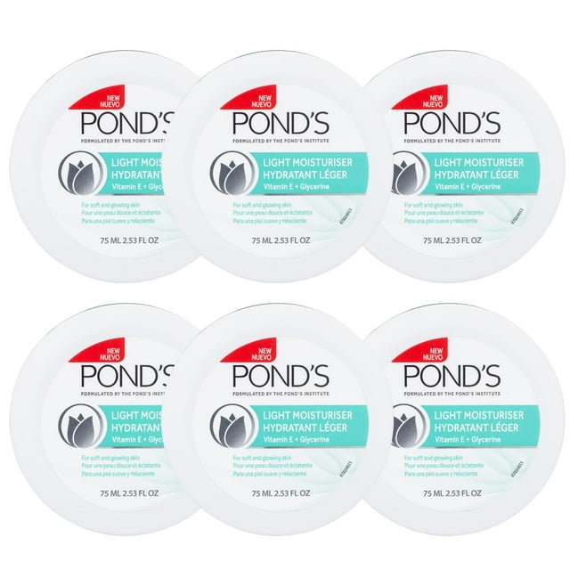 Crema hidratante Pond's Light con vitamina E 75 ml (paquete de 6)