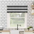 thumbnail image 4 of Hokiten Rod Pocket Curtain Valance, Grey Black White Striped Farmhouse Window Valance for Living Room, Bedroom, Kitchen Farmhouse Stripes 42"W x 12"L, 4 of 8