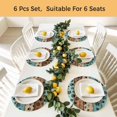 thumbnail image 5 of Aqua Brown Round 13 Inch Placemats Set of 6, Rustic Farmhouse Dog Paw Vintage HeatResistant Non Slip Place Mats for Dining Table, Wipeable Braided Kitchen Table Mats for Housewarming, 5 of 9