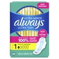 thumbnail image 6 of Always Ultra Thin Feminine Pads with Wings for Women, Size 1, Regular Absorbency, Unscented, 126 Count, 6 of 11