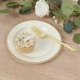 thumbnail image 4 of Efavormart 10 Pack Plastic Dessert Appetizer Plates in Ivory with Gold Beaded Rim, Disposable Round Salad Party Plates 8", 4 of 4