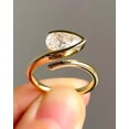 thumbnail image 2 of 14K Yellow Gold Plated Bezel East West 1.5 Ct Pear Lab Created Diamond Solitaire Ring, 2 of 5