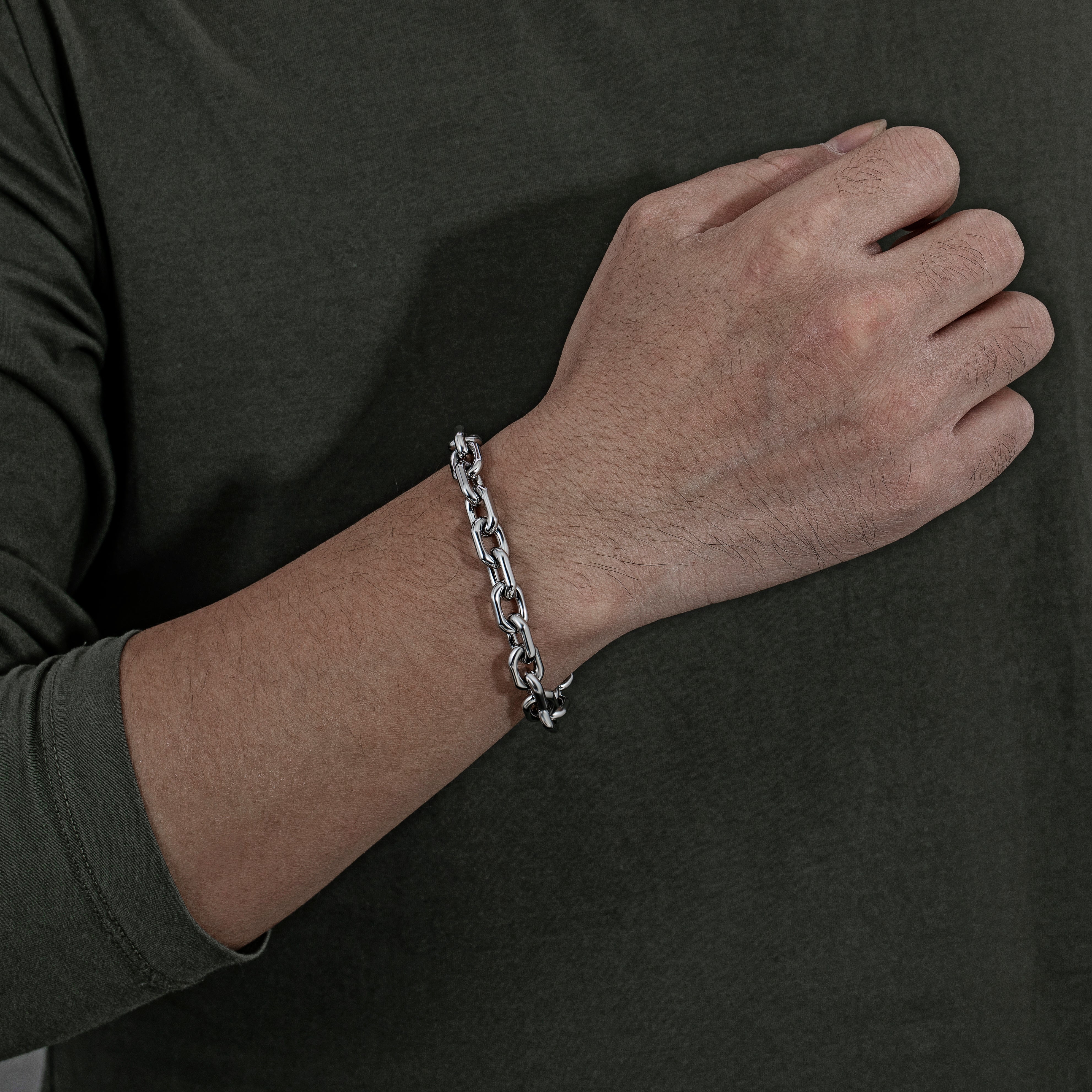 Murtoo Mens Bracelet for men 10mm steel bracelet