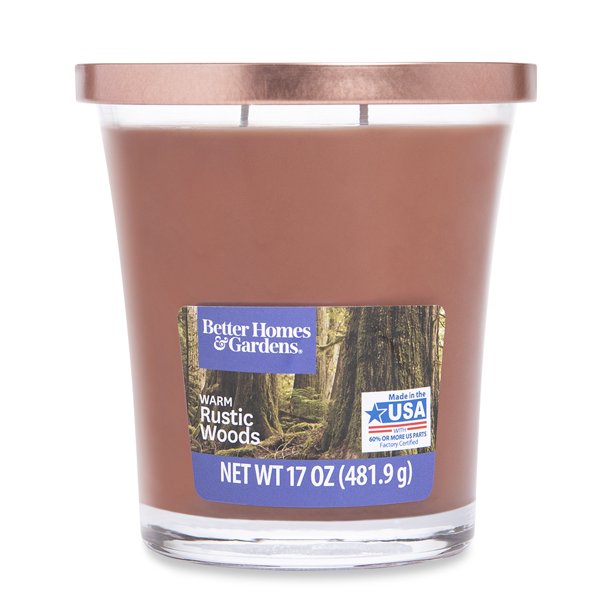 Better Homes & Garden Warm Rustic Woods 17oz 2 Wick Candle