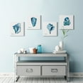 thumbnail image 5 of Wexford Home Seashell Beach House Theme Wall Décor 16 x 16 inches, Set of 4 Nautical Wall Art Canvas Prints Decoration for Bathroom Bedroom Living Room, 5 of 7