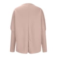 thumbnail image 3 of Besolor Womens Spring Fall Tunic Tops Ladies Crewneck Long Sleeve T-Shirt Casual Solid Color Spring Fall Going out Blouse, 3 of 5