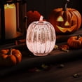 thumbnail image 2 of Twinkle Light Pumpkins, LED Sparkling Glass Timer Pumpkin Night Light for Fall Halloween Thanksgiving Decor, Battery Operated Starry Night Illuminated Decorations for Home Bedroom Bathroom, 2 of 4