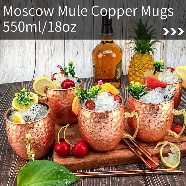 YooYuuk, Copper Mug, Bronze, 18oz, Set of 4, Stainless Steel