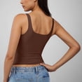 thumbnail image 7 of EchfiProm Womens Fall Tops Coffee Slim T-Shirts Square Neck Sleeveless Y2K Pullover Solid for Women, 7 of 7