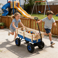 Outdoor Wagon All Terrain Pulling Wood Railing Air Tires Garden Cart ...
