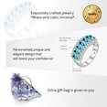 thumbnail image 2 of Uloveido Women's White Gold Plated Oval Cut Cubic Zirconia 7 Stone Wedding Band Birth Stone Ring J501 (Platinum,Light Blue,Size 7), 2 of 7