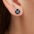 thumbnail image 2 of Natalia Drake 1/2 Cttw Black Diamond Stud Earrings for Men or Women in Sterling Silver, 2 of 5