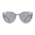 thumbnail image 1 of Lunettes de Soleil pour Filles en Plastique, Licorne, Fines, à Monture Corne Ronde, Violet, 1 of 4