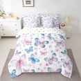 thumbnail image 2 of Castle Fairy Flying Butterfly Bedding Comforter Set,Kawaii Flowers Full Bedding Set, 2 of 8