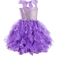 thumbnail image 3 of Drtj Tutu Dress for Girls Birthday Dress Princess Sparkly Sequin Tulle Toddler Fairy for Fancy Party Outfit,sized 6T, color Purple, 3 of 6
