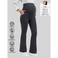 thumbnail image 3 of Beaisland Women's Plus Size Maternity Pants Stretchy Maternity Leggings Over The Belly Pregnancy Dress Work Pants with Pockets 3-Pack, 3 of 7