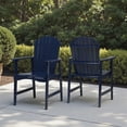 thumbnail image 2 of Tcbosik 2 Pack Dining Chairs for Outdoor, Acacia Wood Armchair, Lounge Chair for Porch, Lawn, Garden, Easy Assembly, Navy Blue, 2 of 10