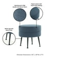 thumbnail image 4 of Bailey Ottoman in Blue with Black Feet and Solid Wood Base - Set of 2, 4 of 10