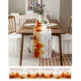 thumbnail image 3 of Orange Yellow Tree Fall Burlap-Cotton Table Runner 90 Inches Long,Watercolor Happy Thanksgiving Farmhouse Table Runners,Outdoor Dining Tablecloths Decor for Baby Shower Party Wedding 13x90, 3 of 9