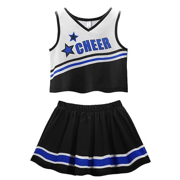 Toddler Sweatsuits Girls Kids Toddler Girls Cheerleading Outfit Cheerleader Cheer Uniform Practice Outfits Dress Up Mini Skirt Sets