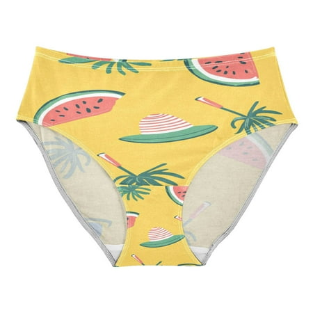 Women s Underwear Watermelon and Beach Hat Hipster Panties Underwear for women  Large
