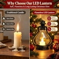thumbnail image 5 of Vintage Christmas LED Lantern, Bronze Hurricane Lamp with Flickering Flameless Candle, Battery Operated Tabletop & Hanging Light for Indoor Christmas Holiday Decor, 5 of 7