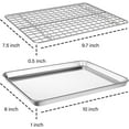 thumbnail image 2 of Ensemble de Plaques de Cuisson avec Grille de Refroidissement (2 Plaques + 2 Grilles), Plaque à Biscuits en Acier Inoxydable 314L, Plateau de Cuisson avec Grille pour Four, Lavable au Lave-Vaisselle, Non Toxique, Robuste et Facile à Nettoyer (4, 10,5 Pouces), 2 of 8