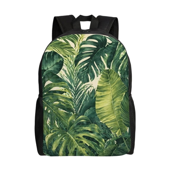 Tropical Palm Leaves Backpack Full Front Print Travel Laptop Bag for Men and Women