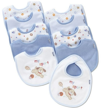 Gerber - Terry Cloth Bibs 10-Pack, Blue