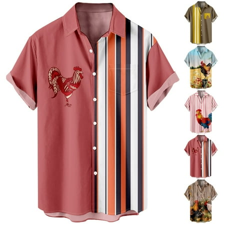 

Mens Summer Tropical Shirts Casual Button Down Hawaiian Shirt for Men