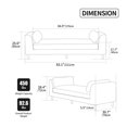 thumbnail image 5 of Chic Chenille Floral Print Chaise Lounge with Rubberwood Legs and Comfort Foam Cushion 83.1 Inch Stylish Addition for Any Apartment, 5 of 11