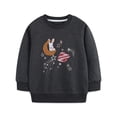 thumbnail image 6 of Spazoro Toddler Girls Cute Graphic Sweatshirts, 100% Cotton Tops Soft & Stretchy Long Sleeve Crew Neck Casual Pullover Shirts for Fall Dark Gray Size 4-5, 6 of 9