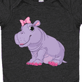 thumbnail image 4 of Inktastic Cute Purple Hippo Girls Baby Bodysuit, 4 of 5