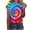 Multicolor#5, variant on Tnhcen Women's Summer Colorful Print Crewneck T-Shirts | Plus Size Friendly S-2XL | Polyester Spandex Blend Tops