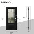 thumbnail image 4 of 36x80 Entry Fiberglass Door Slab in Black Woodgrain, Exterior Front Door Panel Replacement, Left-Hand Inswing, 4 of 5