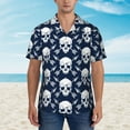 thumbnail image 2 of Susaid white arrow Skull Print Short Sleeve Shirts Button Down Casual Shirts Summer Beach Aloha Button Down Short Sleeve for Men ,Large, 2 of 7