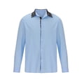 thumbnail image 4 of Hooded Zip up Sweatshirt Men Clearance Shirts Lapel Print Shirt Multi-button Long Sleeve Turndown Collar Blouse, 4 of 5