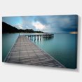 thumbnail image 2 of Wooden Bridge to Calm Ocean - Modern Canvas Art Print, 2 of 3
