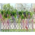 thumbnail image 4 of Sinhoon 12 Pack 1 Piece 3.6 Feet Artificial Fake Wisteria Vine Ratta Hanging Garland Silk Flowers String Home Party Wedding Decor (Green), 4 of 7