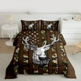 thumbnail image 2 of jejeloiu Jungle Deer Elk Queen Comforter Set,Brown Camo Camouflage Bedding Sets,Rustic Farmhouse Cabin Bedding Comforter Set For Teens,Super Cozy Room Decor Reversible,3pcs, 2 of 8
