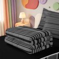thumbnail image 5 of Erosebridal Abstract Striped Zipper Twin Comforter Sets with Fitted Sheet and 2 Pillowcases,Contemporary Geometric Stripes Zipper Bedding Set,Black Reversible,4 Pieces, 5 of 7