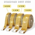 thumbnail image 4 of Eanloly 4 Rolls Self-Adhesive Crystal Rhinestone Ribbon, Diamond Bling Ribbons with 2 mm Rhinestones Sticker for Arts Crafts Wedding Birthday Party DIY Event Car Phone Decoration(Gold), 4 of 7